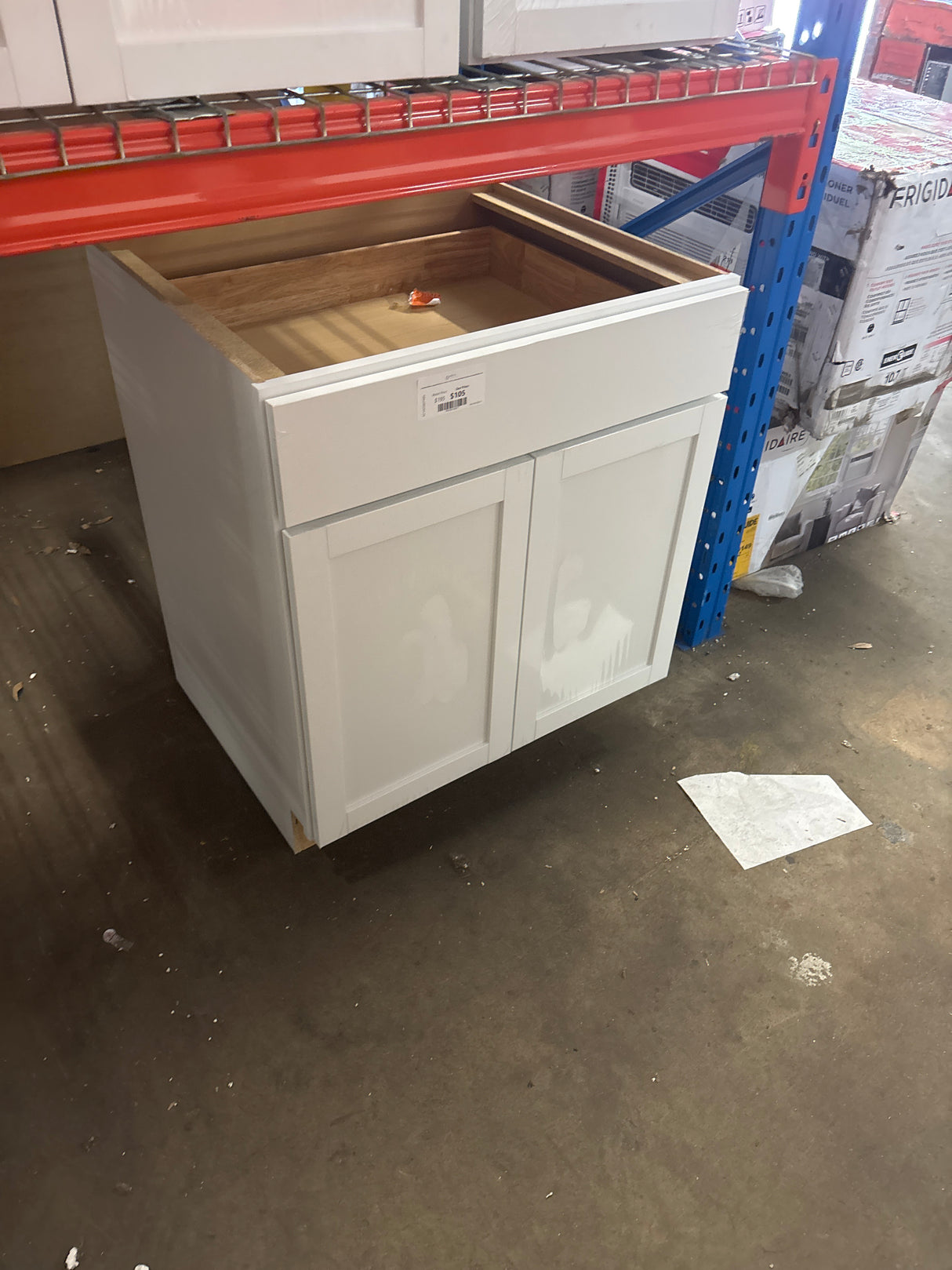 Courtland Shaker Assembled 30 in. x 34.5 in. x 24 in. Stock Base Kitchen Cabinet in Polar White Finish