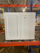 Shaker 33 in. W x 12 in. D x 30 in. H Assembled Wall Cabinet in Satin White