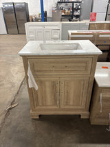 Doveton 30 in. W x 19 in. D x 34.50 in. H Freestanding Vanity in Weathered Tan with White Engineered Stone Top