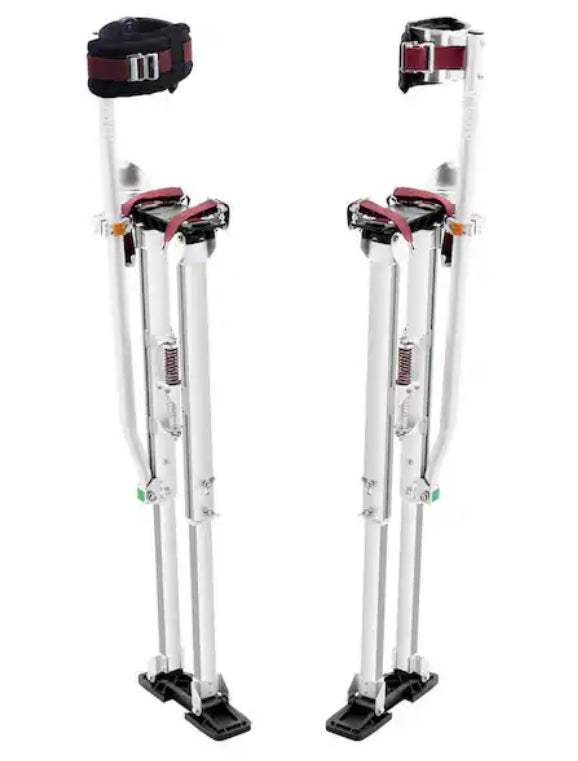 Drywall Stilts 36 in. - 50 in. Adjustable Aluminum Tool Stilts Durable and Non-slip Work Stilts