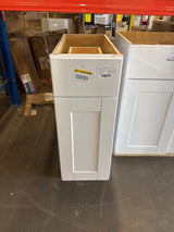 Shaker Satin White Stock Assembled Base Kitchen Cabinet with Ball-Bearing Drawer Glides (12 in. x 34.5 in. x 24 in.)