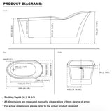Wave 66 in. x 33 in. Acrylic FlatBottom Freestanding Soaking Bathtub with Drain and Overflow in White