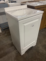 19 in. W x 18 in. D x 34 in. H Single Sink Freestanding Bath Vanity in White with White Cultured Marble Top