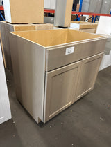 Sinclair 36 in. W x 24 in. D x 34.5 in. H Assembled Corner Sink Base Cabinet in Shaker Light Oak