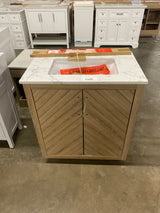 Huckleberry 30 in. W x 19 in. D x 34.5 in. H Bath Vanity in Weathered Tan with White Cultured Marble Top
