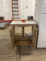 Huckleberry 30 in. W x 19 in. D x 34.5 in. H Bath Vanity in Weathered Tan with White Cultured Marble Top
