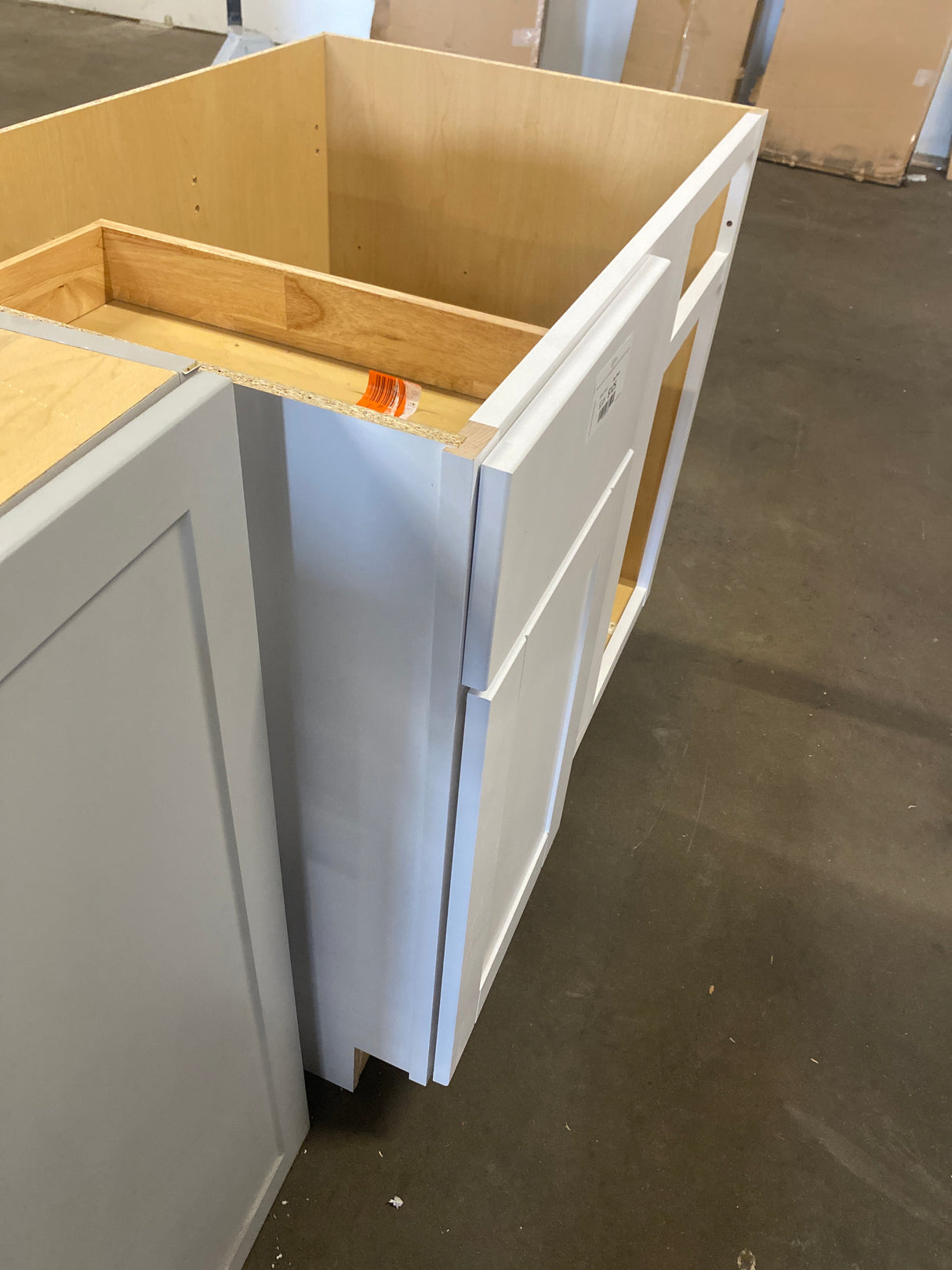 Shaker 36 in. W x 24 in. D x 34.5 in. H Assembled Blind Base Kitchen Cabinet in Satin White for Left or Right Corner