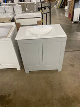 30 in. W x 19 in. D x 33 in. H Single Sink Freestanding Bath Vanity in Pearl Gray with White Cultured Marble Top