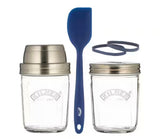 Create and Make 2-Piece Glass Sourdough Starter Set with Lids and Silicone Spatula