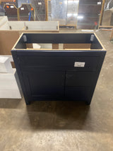 Clady 36.5 in. W x 18.75 in. D Bath Vanity in Deep Blue with Cultured Marble Vanity Top in Silver Ash with White Sink