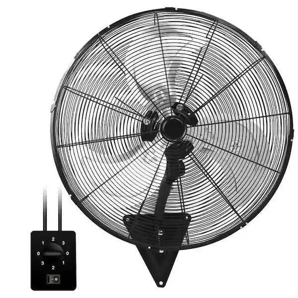 22 Inch Wall Mount Fan 3-Speed Industrial Fan High Velocity Fan, 7000 CFM Outdoor Wall Fan, Black