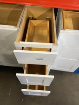 Shaker 12 in. W x 21 in. D x 34.5 in. H Assembled Bath 3-Drawer Base Cabinet in Satin White