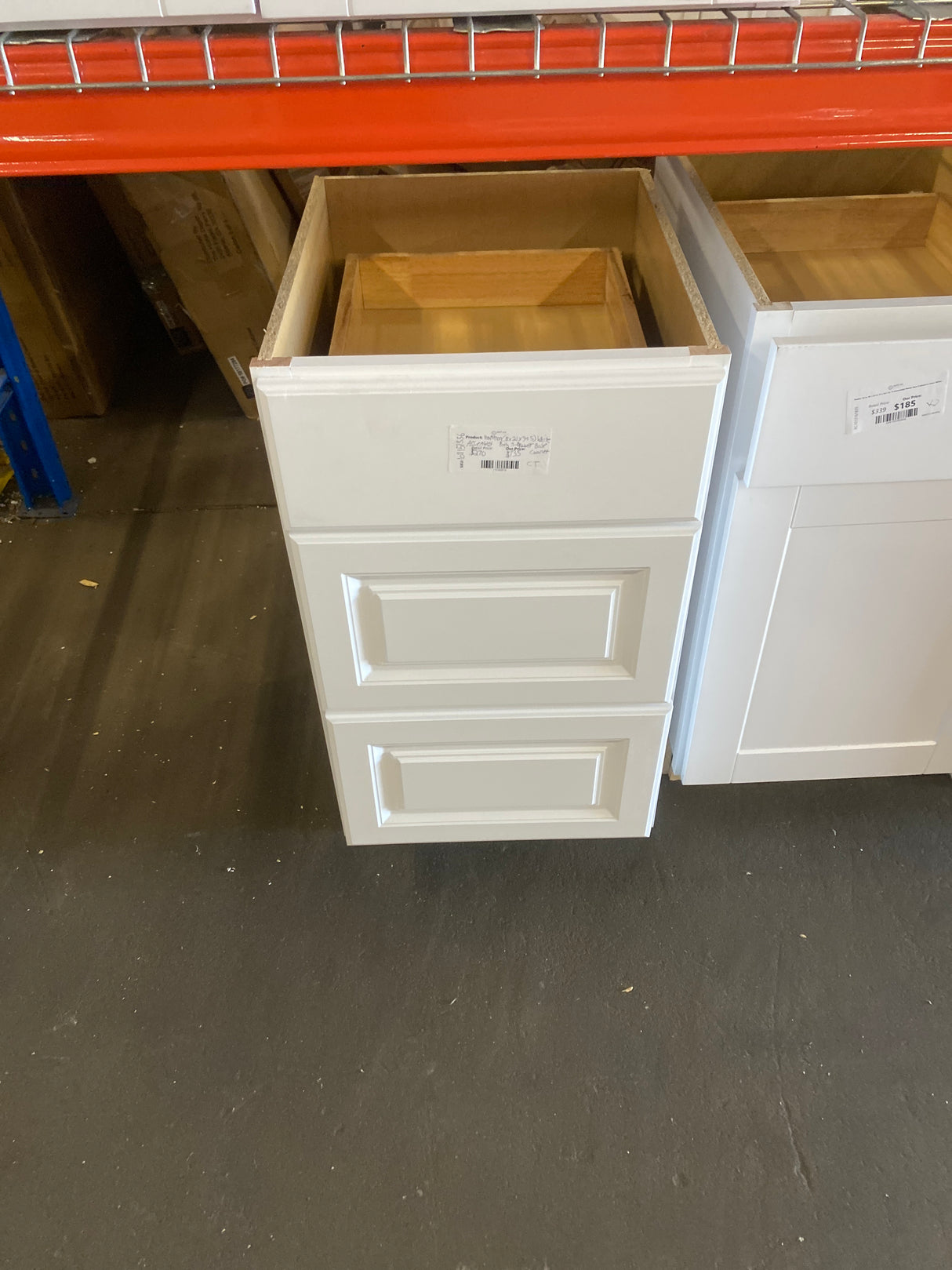 Hampton 18 in. W x 21 in. D x 34.5 in. H Satin White Assembled Bath 3-Drawer Base Cabinet