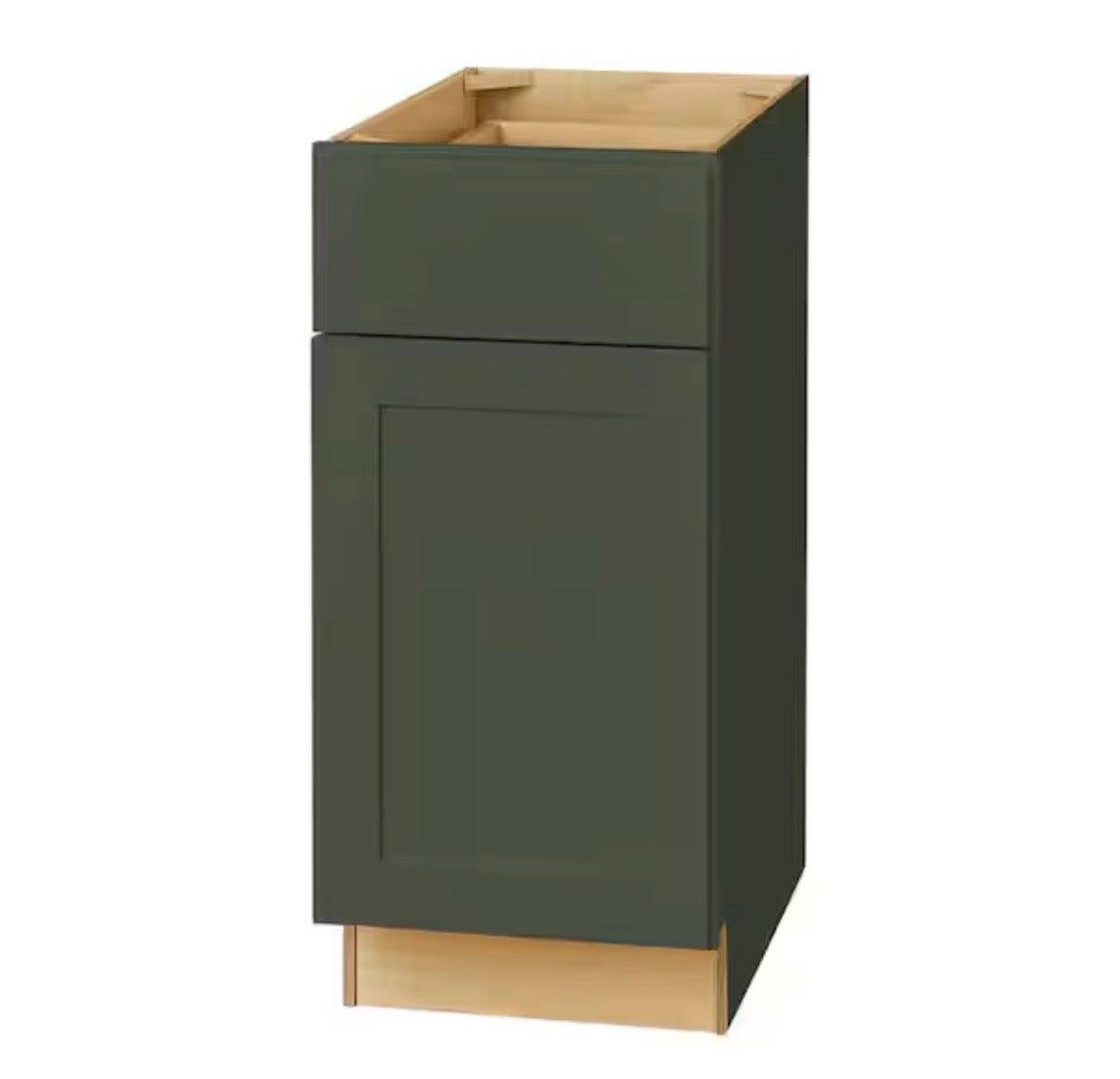Avondale 15 in. W x 24 in. D x 34.5 in. H Ready to Assemble Plywood Shaker Base Kitchen Cabinet in Fern Green