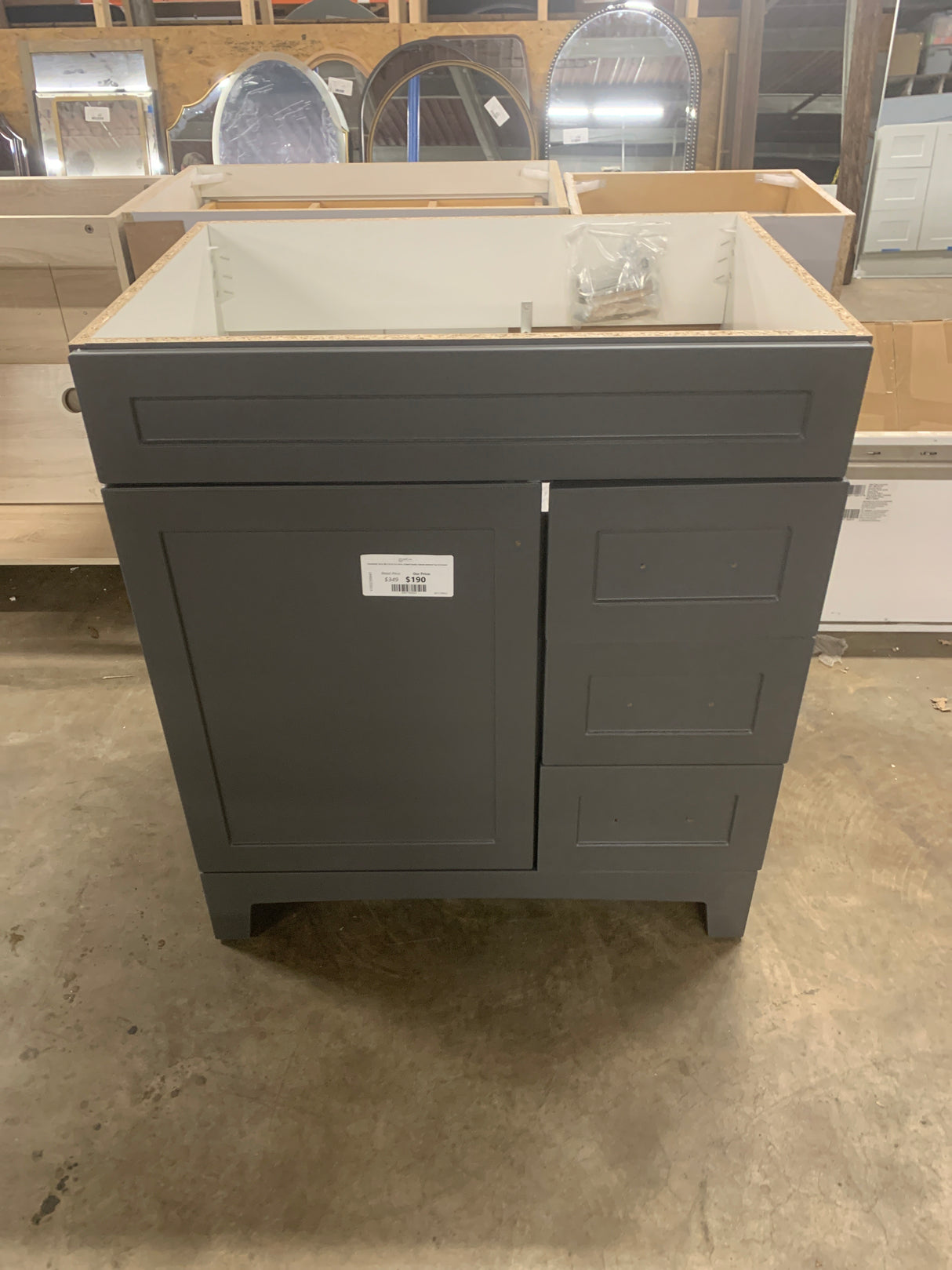 Thornbriar 30 in. W x 22 in. D x 34 in. H Bath Vanity Cabinet without Top in Cement