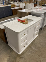 Cliveden 48 in. Single Sink Freestanding Bathroom Vanity in Cameo White with Volakas Engineered Stone Top (Assembled)