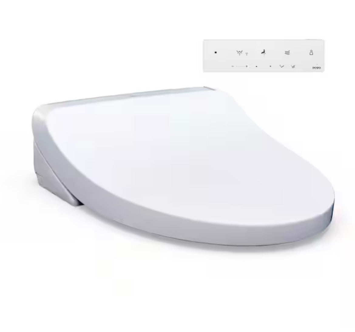 KS5 Washlet Electric Bidet Seat for Elongated Toilets with Warm Water Wash and Remote Control in Cotton White