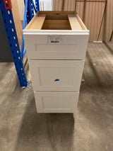 Newport 15 in. W x 24 in. D x 34.5 in. H Assembled Plywood Drawer Base Kitchen Cabinet in Pacific White with Soft Close