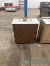 Huckleberry 30 in. W x 19 in. D x 34 in. H Single Sink Bath Vanity in Spiced Walnut with White Engineered Stone Top