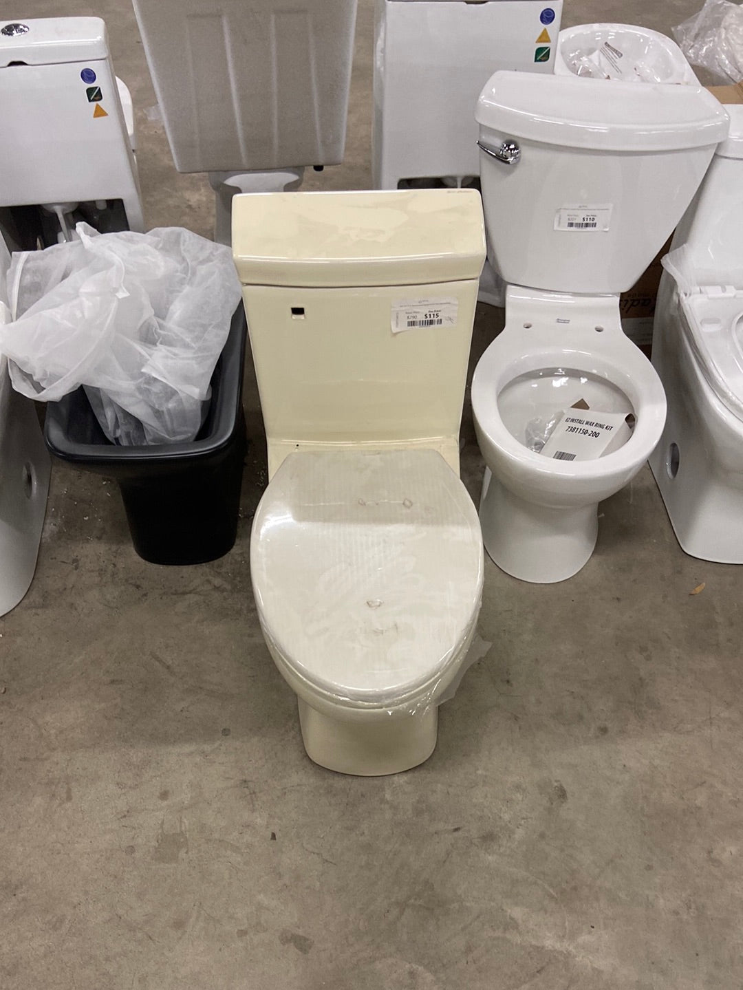 Classe 1-Piece 1.28 GPF Single Flush Elongated Toilet with Front Flush Handle in Bisque Seat Included