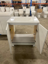 Bannister 31 in. W x 19 in. D x 35 in. H Single Sink Bath Vanity in Pearl Gray with White Cultured Marble Top