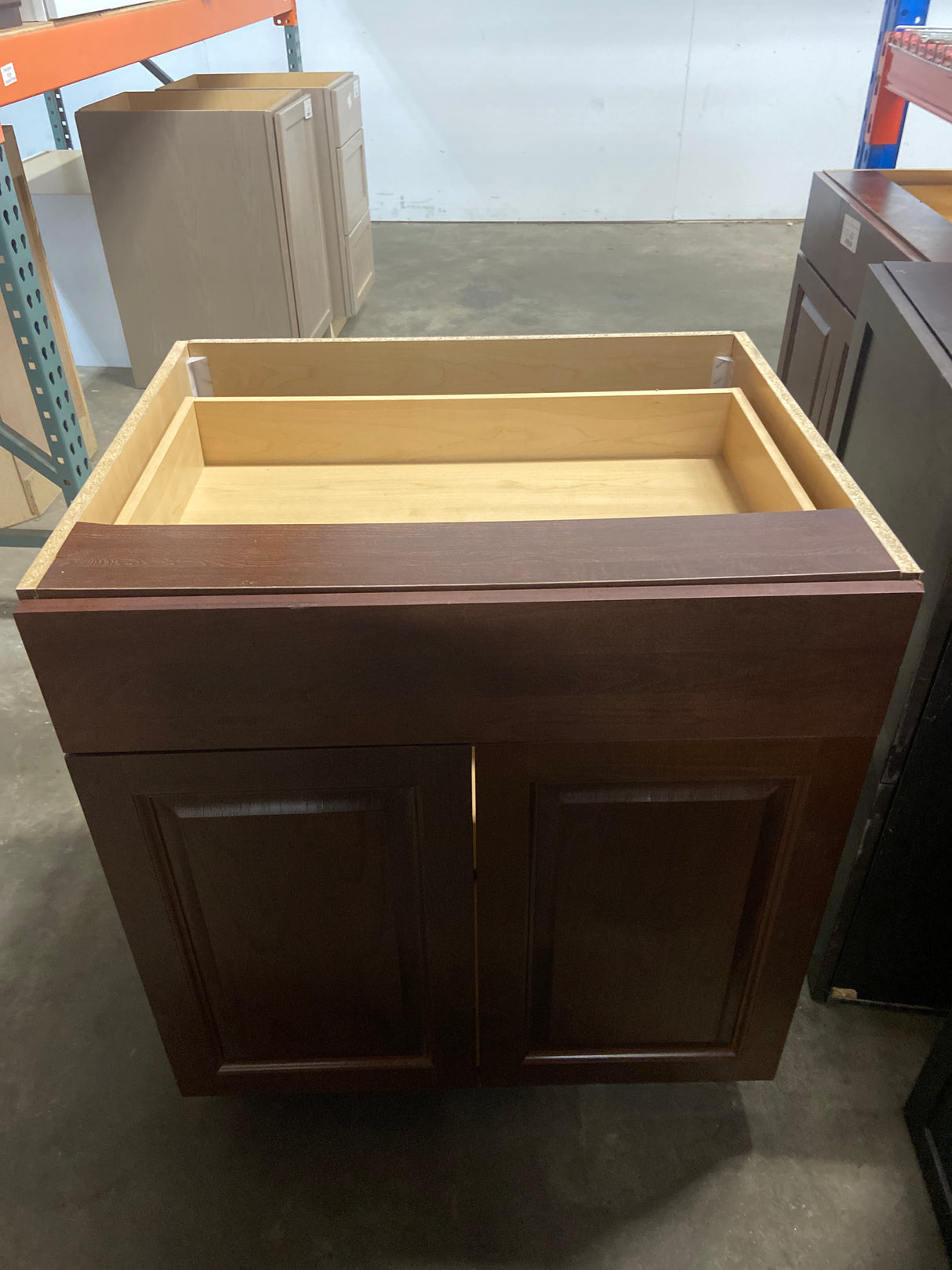 Hampton 30 in. W x 24 in. D x 34.5 in. H Assembled Base Kitchen Cabinet in Cognac with Drawer Glides