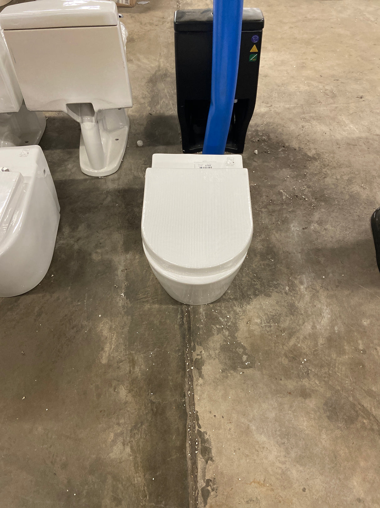 Wall Hung Toilet Bowl Only 0.8/1.28 GPF Dual Flush Round in White, Seat Included