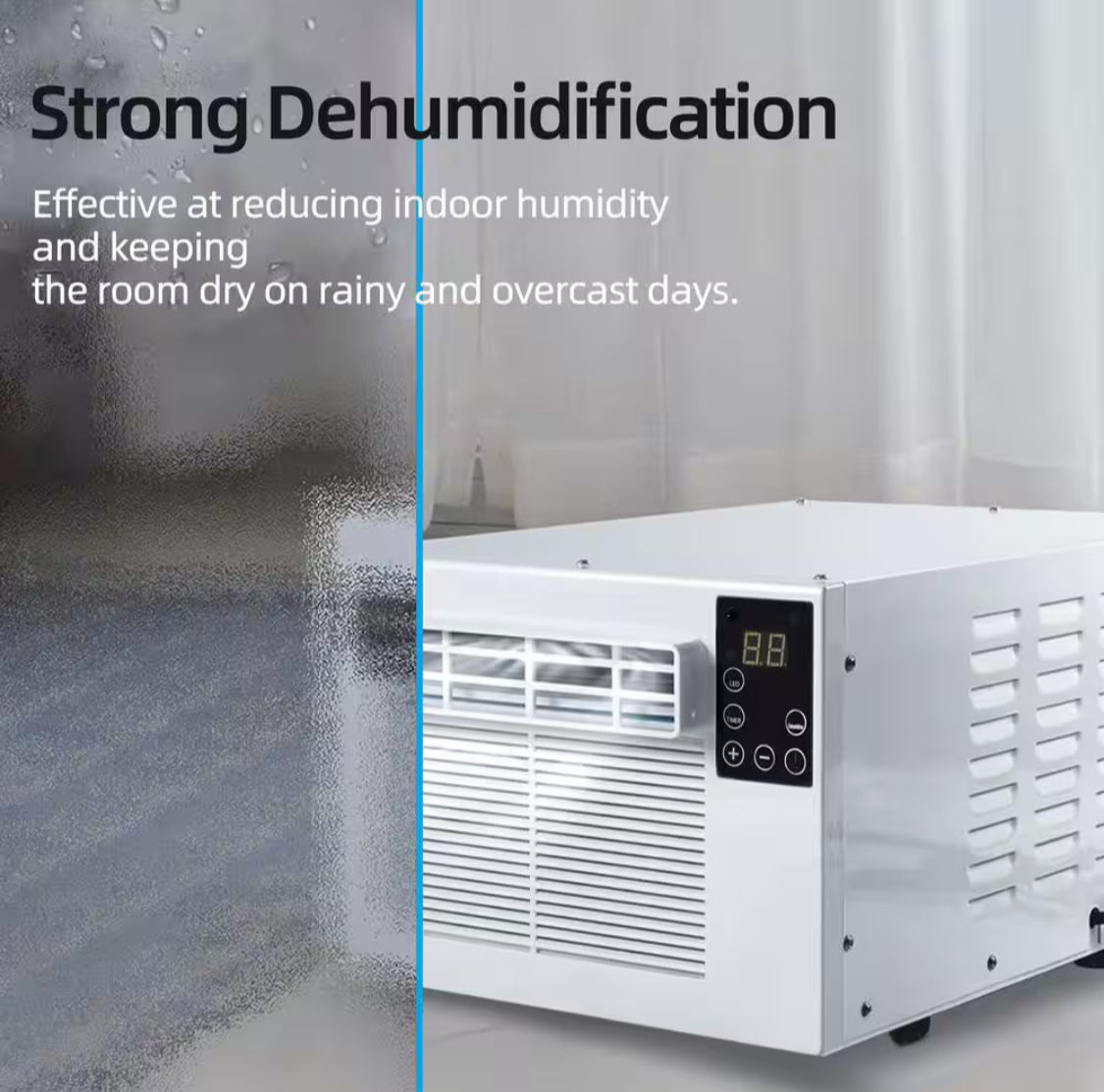 2,500 BTU Portable Air Conditioner Cools 45 sq.ft. with Dehumidifier and Remote for Camping, Fishing and RV in White