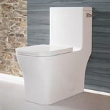 Concorde 1-piece 1.28 GPF Single Flush Square Toilet in Glossy White Seat Included