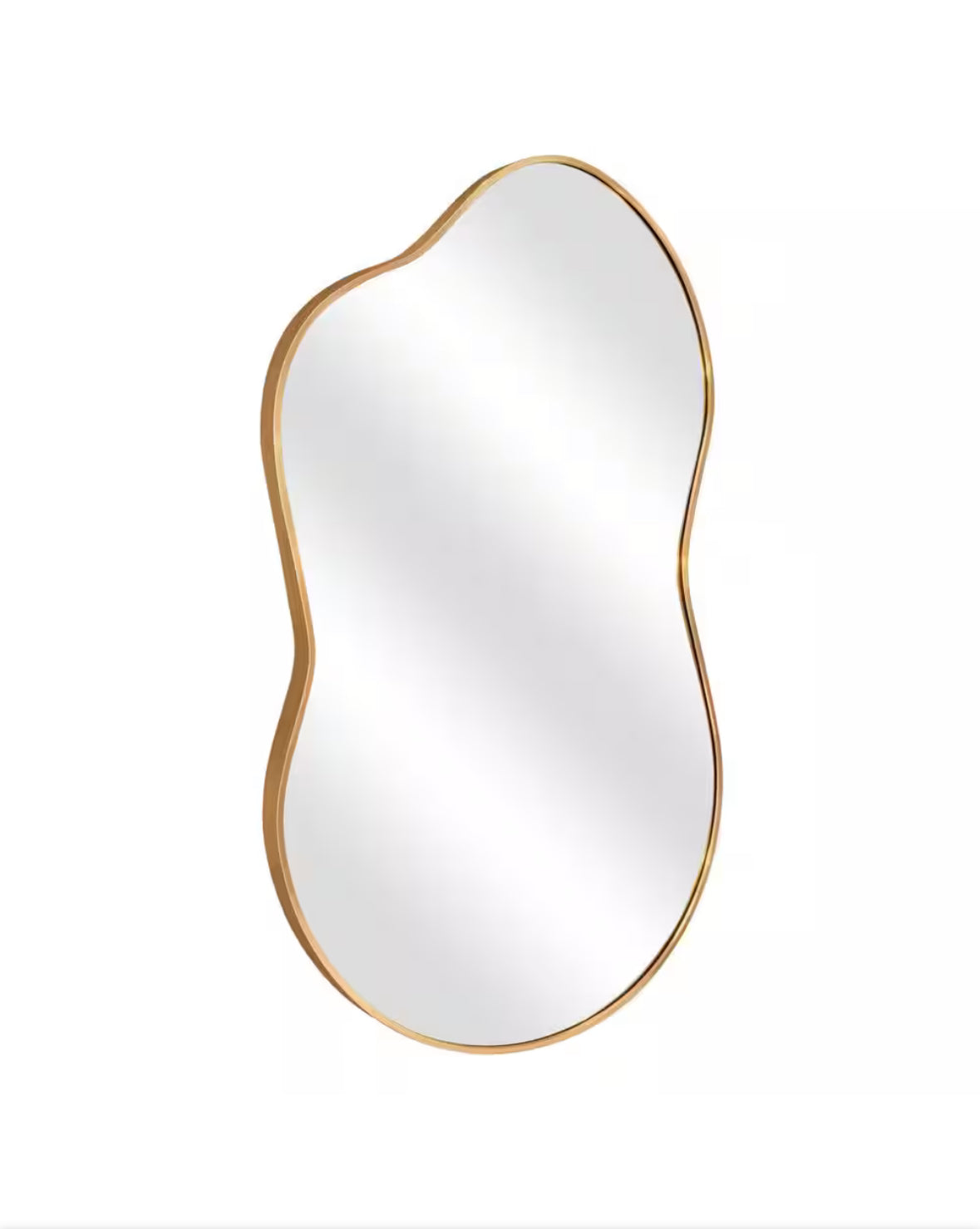 36 in. W. x 24 in. H Irregular Gold Aluminum Alloy Framed Wall Mirror Asymmetrical Wall Mirror