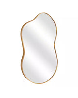 36 in. W. x 24 in. H Irregular Gold Aluminum Alloy Framed Wall Mirror Asymmetrical Wall Mirror