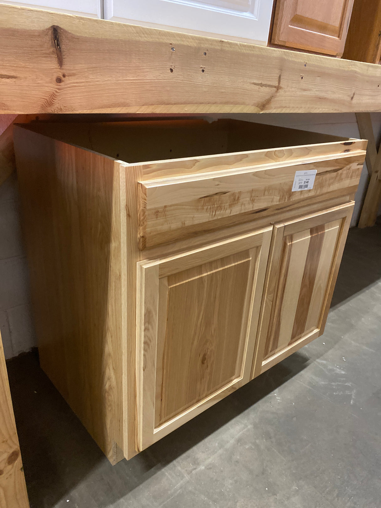 Hampton 36 in. W x 24 in. D x 34.5 in. H Assembled Sink Base Kitchen Cabinet in Natural Hickory