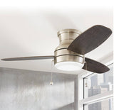 Ashby Park 44 in. White Color Changing Integrated LED Brushed Nickel Ceiling Fan with Light Kit and 3 Reversible Blades