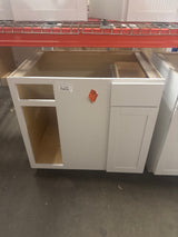 Westfield Feather White Shaker Stock Blind Corner Base Kitchen Cabinet (36 in. W x 23.75 in. D)