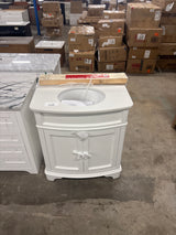 Terryn 31 in. W x 20 in. D x 35 in. H Vanity in White with Engineered White Marble Top and White Sink