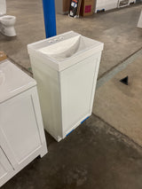 Penlee 17 in. Single Sink White Bath Vanity with White Cultured Marble Top (Assembled)