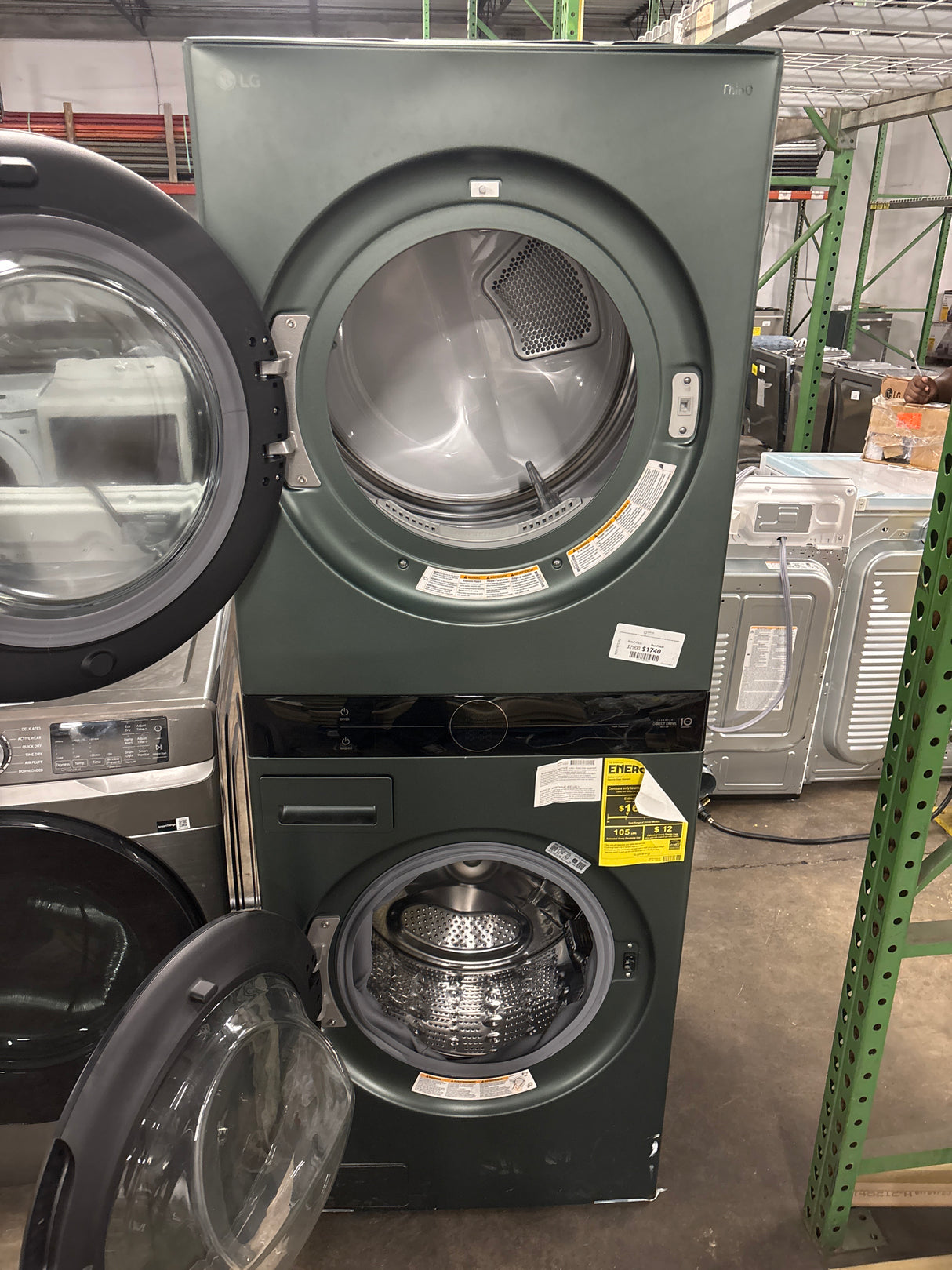 LG WashTower Single Unit ELECTRIC with Center Control 4.5 cu. ft. Front Load Washer and 7.4 cu. ft. Dryer with TurboSteam