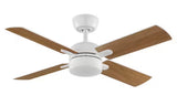 Letta 42 in. LED Indoor Matte White Downrod Mount Ceiling Fan with DC Motor and Remote Included