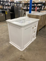 Cliveden 36 in. Single Sink Freestanding Cameo White Bath Vanity with Volakas Engineered Stone Top (Assembled)