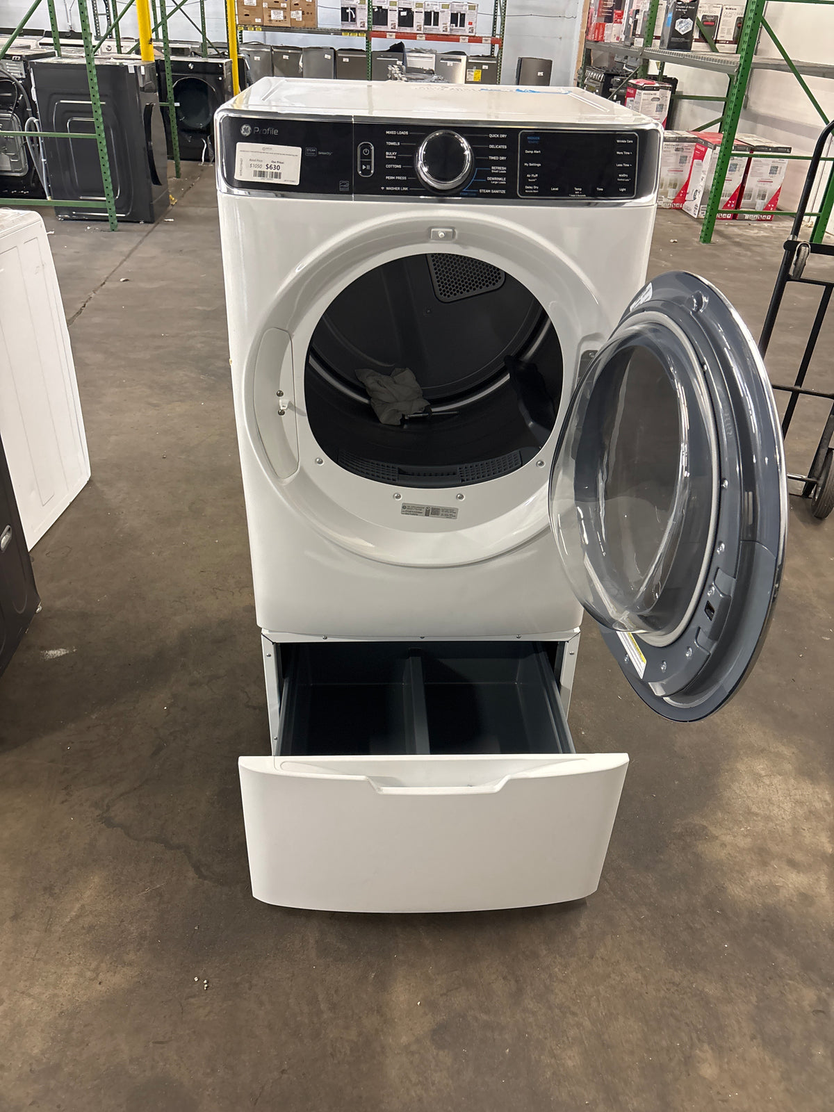 GE Profile 7.8 cu. ft. Smart ELECTRIC Dryer with Steam, Sanitize and Quick Dry Cycles, Reversible Door, WiFi