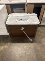 Collette 36 in. Single Sink Cinnamon Oak Bath Vanity with Carrara White Marble Top (Assembled)