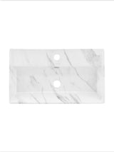 Claire 22 in. Rectangle Wall-Mount Bathroom Sink in White Marble
