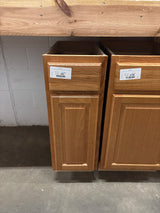 Hampton Assembled 12x34.5x24 in. Base Kitchen Cabinet with Ball-Bearing Drawer Glides in Medium Oak