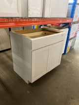 Westfield Feather White Shaker Stock Assembled Base Kitchen Cabinet (36 in. W x 23.75 in. D x 35 in. H)