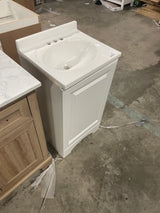 19 in. W x 18 in. D x 34 in. H Single Sink Freestanding Bath Vanity in White with White Cultured Marble Top