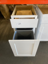 Shaker 18 in. W x 24 in. D x 34.5 in. H Assembled Waste Base Cabinet in Satin White