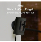 Stick Up Cam Plug-In - Indoor/Outdoor Smart Security Camera with Two-Way Talk, Color Night Vision, Live View, Black
