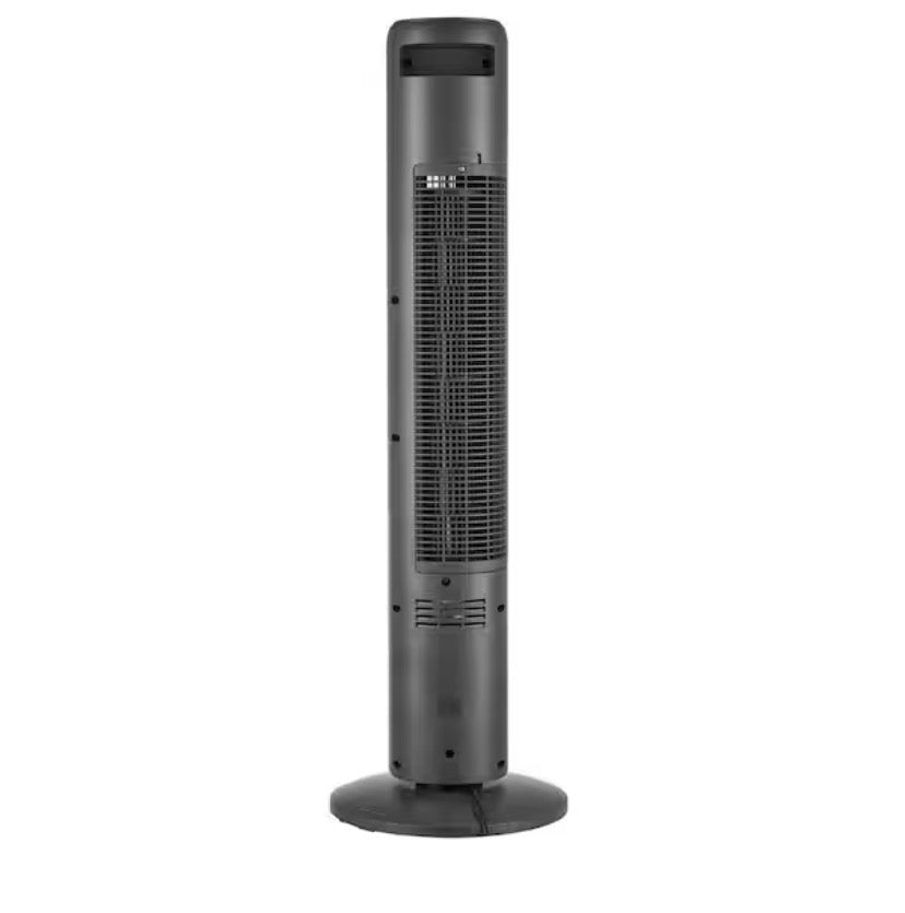 42 in. 3-Speeds Tower Fan in Gray with Wi-Fi, 3-Modes, 60Ã‚Â° Oscillation, 7-Hours Timer, Aromatherapy Box, Negative Ion