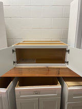 Hampton Satin White Raised Panel Stock Assembled Wall Bridge Kitchen Cabinet (30 in. x 12 in. x 12 in.)
