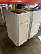Courtland Shaker Assembled 12 in. x 34.5 in. x 24 in. Stock Base Kitchen Cabinet in Polar White Finish